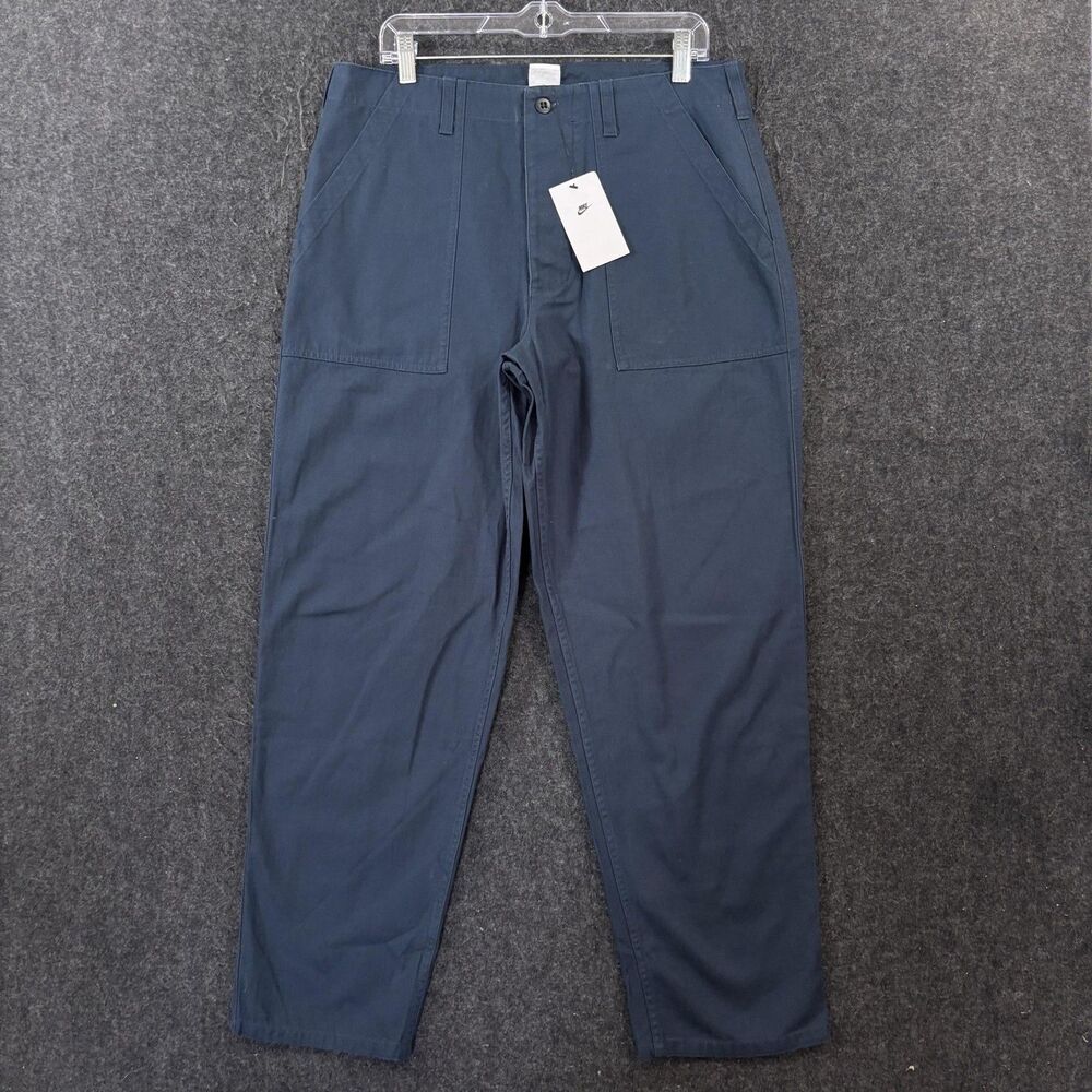 Nike LifeLoose Fatigue Pants Men's 34x30 Blue Canvas Utility Straight Leg